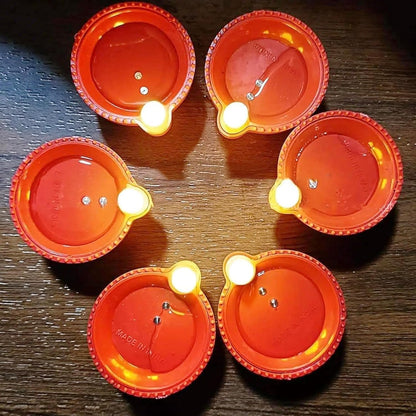 Pack of 12 Water Sensor LED Light Diyas for Home & Diwali Festivals Decoration