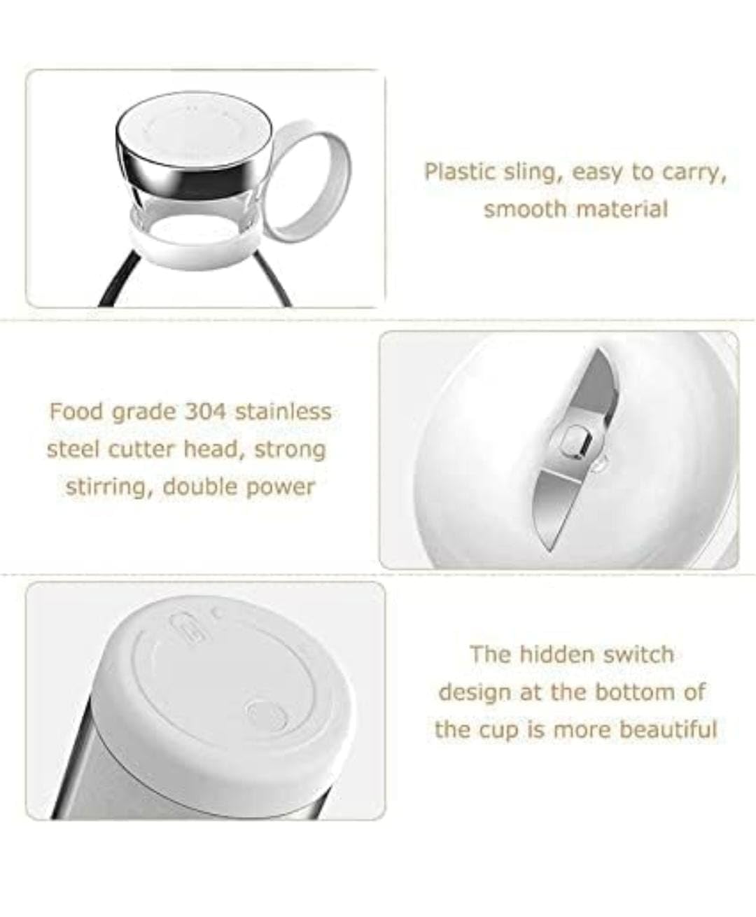 Portable Mini Juicer Bottle, Wireless Juicer Blender