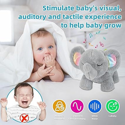 Sleeping Breathing Elephant with Music and Light Soft Toy for KIDs.