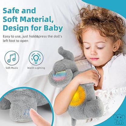 Sleeping Breathing Elephant with Music and Light Soft Toy for KIDs.